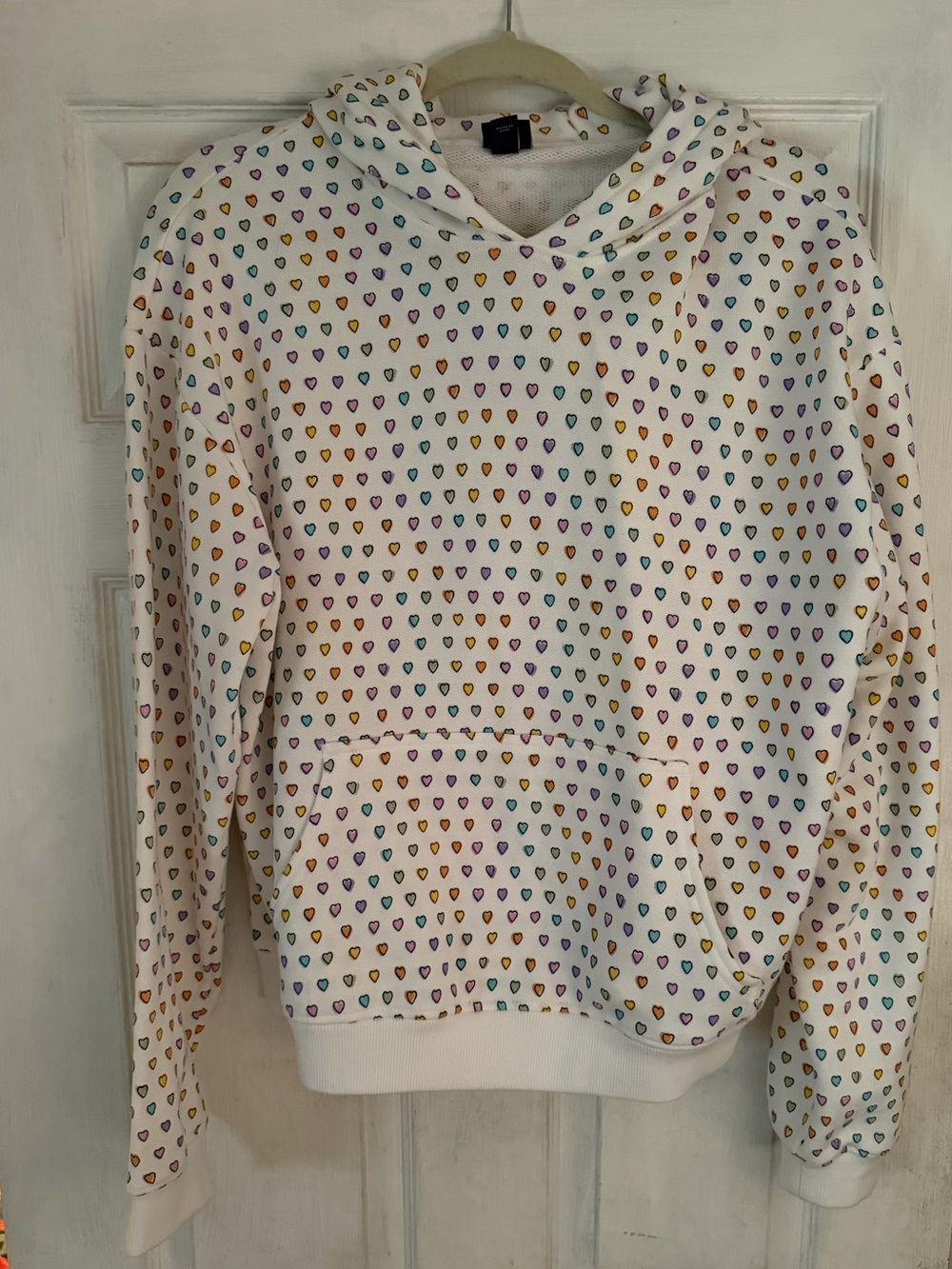 Roller Rabbit White Hoodie with Multicolor Heart Print